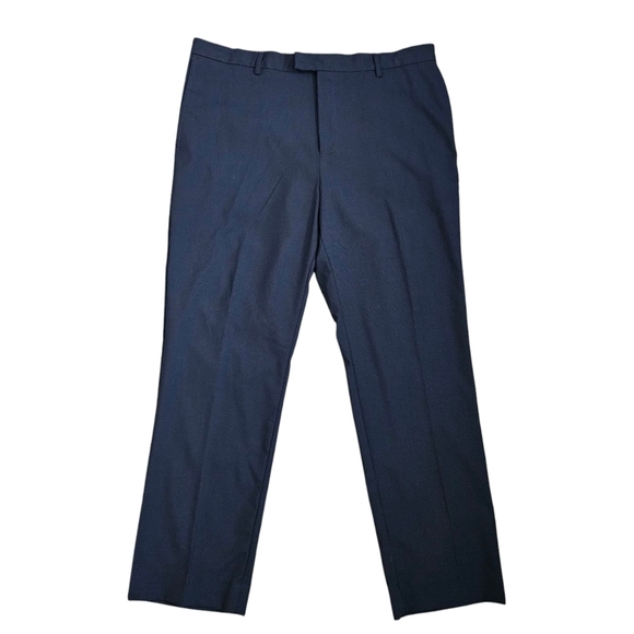 Banana Republic Mens Slim Fit 36x30 Blue Flat Front Dress Pants Stretch Checked - Picture 2 of 9